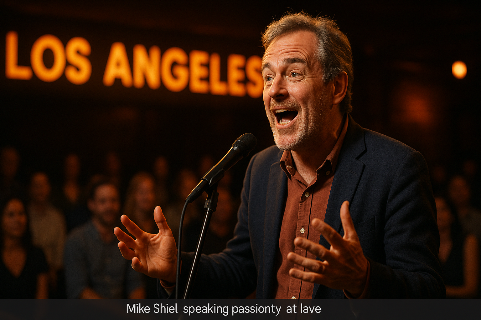 Майк Шил во время живого выступления в Лос-Анджелесе